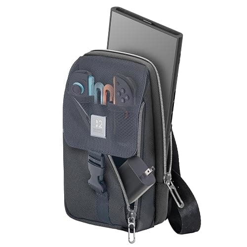 R.D.S. INDUSTRIES, INC. – Game Traveler Deluxe Licensed Crossbody Bag Designed for Nintendo Switch, Nintendo Switch 2, OLED, Black Vertical (MC16) thumbnail 3