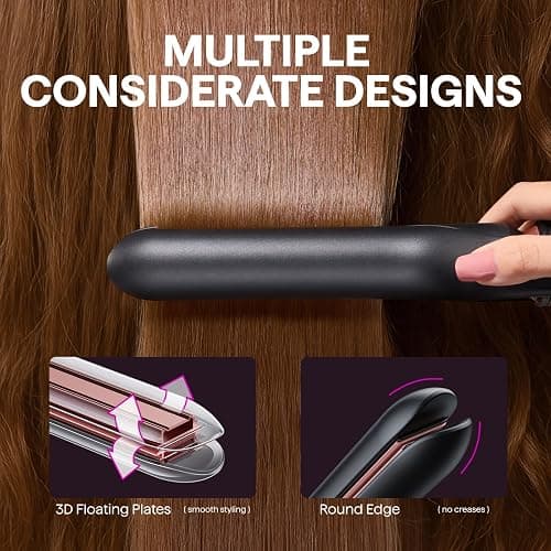 Wavytalk 5 in 1 Curling Iron with Thermal Brush,Flat Iron,Versatile Styling | Interchangeable Curling Iron Set(0.5”-1.25"), Ceramic Curling Iron, Less Damage, Fast Heating Wand Curling Iron, Dual Voltage thumbnail 6