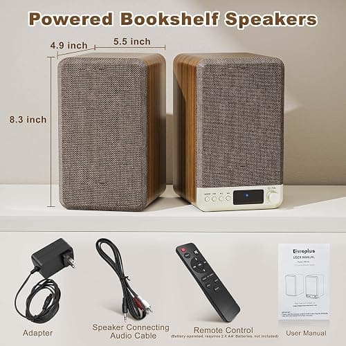 3.5" Computer Speakers for Desktop PC, Active Bookshelf Speakers Pair for Vinyl Record Player, Stereo Speakers with 3.5mm Aux RCA Input, BT 5.4, USB Powered for Turntable Laptop Gaming Monitor thumbnail 8