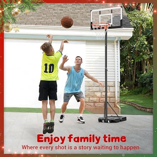 WIN.MAX Basketball Hoop Outdoor 3.3-10ft Adjustable Height, 40inch Backboard with Shatterproof Backboard and Larger Base, Portable Basketball Hoop Goal System Youth/Adults in Backyard/Driveway thumbnail 6