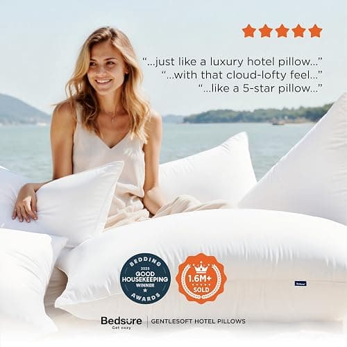 Bedsure King Size Pillows Set of 2 - King Size Bed Pillows 2 Pack for Sleeping, Soft and Supportive, Hotel Quality, Original Down Alternative Filling for Side, Back Sleepers thumbnail 8