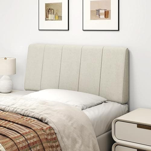 Liiwepo Twin Size Headboard Only-No Assembly Required, Beige | Easy to use no assembly required, Linen fabric and extra-thick foam for added comfort, Modern style headboard twin xl size - Image 1