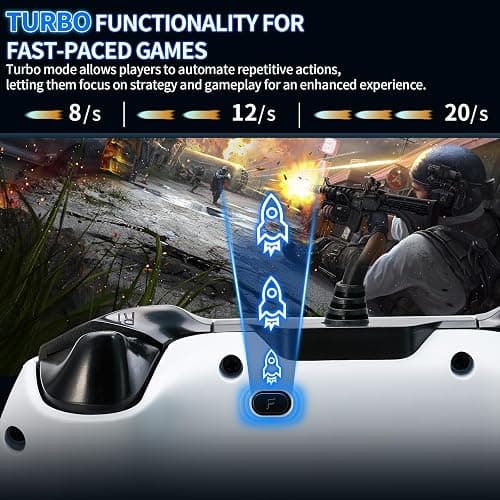 NBCP Wired PS5 Controller - Gaming Controller for PlayStation 5, PS4, PC/Steam, Turbo & Linear Hall-effect Trigger, Dual Vibration, 3.5mm Audio Jack - White thumbnail 5