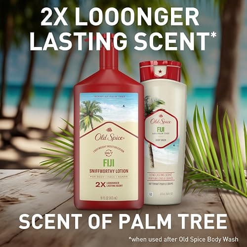 Old Spice Hand, Face & Body Lotion for Men, 24/7 Lightweight Moisturization with Amazing Scent, Instant Absorption, For All Skin Types, Fiji with Palm Tree Scent, 16 oz thumbnail 6