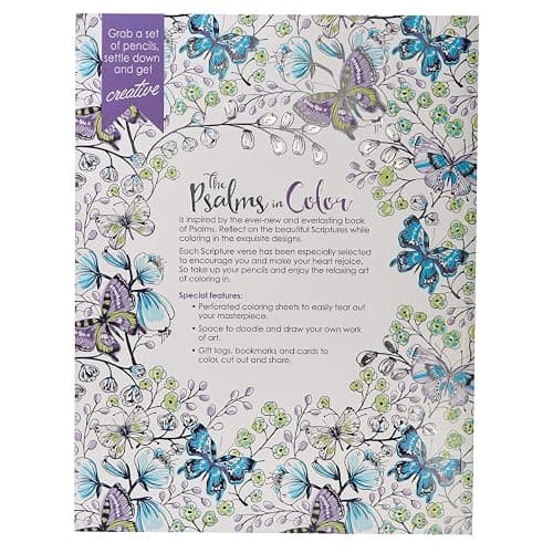 The Psalms in Color - Inspirational Coloring Book with Scripture for Women and Teens - Reflect, Relax, Rejoice thumbnail 2