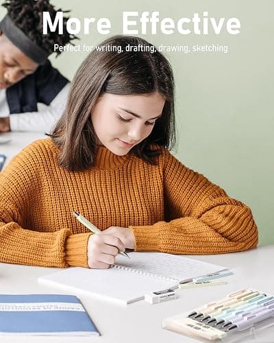 Nicpro 8PCS Pastel Mechanical Pencil 0.5 & 0.7 mm, Cute Fast Click Mechanical Pencils Set with 8 Tubes HB Lead Refills, Erasers for Drafting, School Student Writing, Drawing, Sketching -with Case thumbnail 5