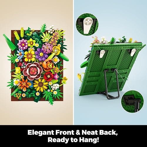 HXTTBD Pretty Spring Flower Sea Bouquet Building Set for Adults - Botanicals Building Kit Gifts for Valentine's, Mother's Day, Easter - Artificial Flowers for Decor or Table Display (1067 Pcs) thumbnail 5