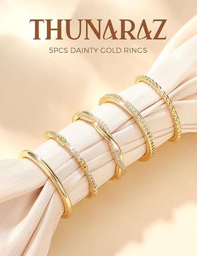 Gold Stackable Rings thumbnail 4