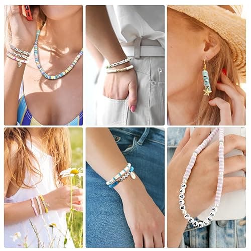 LZOUOWO 5300 Clay Beads Bracelet Making Aesthetic Kit, Polymer Heishi Preppy Letter Beads for Friendship Bracelet, Pearl Disc Beads Charms for Jewelry Making, DIY Creative Gift for Girls 8-12 Teens thumbnail 2
