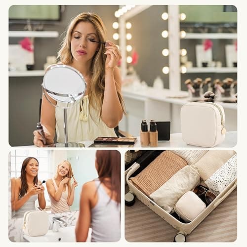 HBselect Small Makeup Bag for Purse Mini Make up Pouch Cute Cosmetic Pouch Make Up Organizer Case for Backpack Toiletry Bag Waterproof Square Pouch with Zipper for Women with Slip-in Pockets thumbnail 7