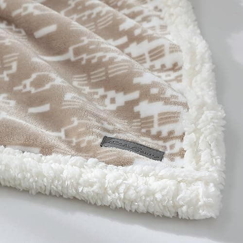 Eddie Bauer - Throw Blanket, Ultra-Soft Plush Blanket with Faux Shearling Popcorn Fleece Reverse, Oversized Bedding for Couch or Bed (San Juan Oyster, 50" x 60") thumbnail 6