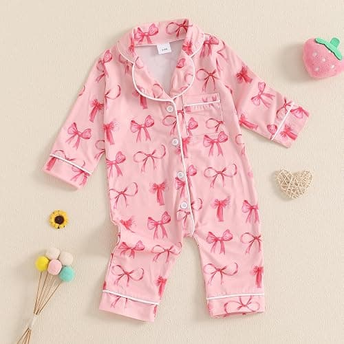 Balaflyie Baby Girl Button Down Pajamas Romper One-Piece Jumpsuit Long Sleeve Sleeper Infant Sleepwear thumbnail 6