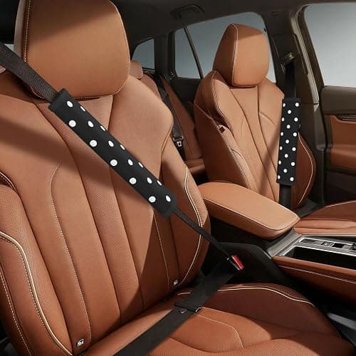 LDHUJDFK Car Seat Belt Cover 2 Pack Polka Dot Black and White Simple Pattern Seatbelt Strap Shoulder Pad Protector Universal Comfort for Car Bag Girls Boys Men Women thumbnail 6