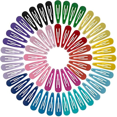 BetyBedy 60 Pcs Hair Barrettes, Non-Slip Hair Clips, 2 Inch Metal Hairpins Accessories for Toddlers, Girls, Kids, Teens, Women (15 Assorted Colors) - Image 1