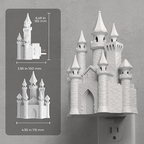 L LOHAS LED 3D Castle Night Lights Plug into Wall, Colored LED Night Light for Kids, Built-in Dusk to Dawn Sensor, Dimmable Night Light for Kids Room Bedroom Bathroom Hallway thumbnail 7