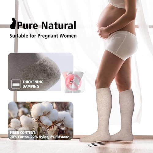LEVSOX Thick Cotton Compression Socks for Women&Men 20-30mmHg Knee High Cute Support Sock for Nurses, Pregnancy, Travel thumbnail 4