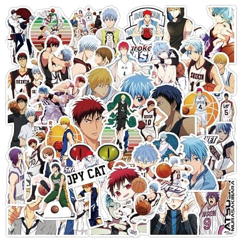 Kuroko's Basketball Pack d'autocollants 50pcs, autocollant en vinyle pour bouteilles d'eau ordinateur portable Skateboard Notebook, cadeau pour adultes enfants - Image 1