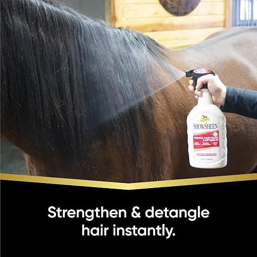 Absorbine ShowSheen Hair Polish & Detangler 32oz Spray Bottle, Horse and Dog Coat, Mane and Tail, Instant Detangling & Reduces Hair Breakage for Healthy Grooming & Radiant Shine thumbnail 2