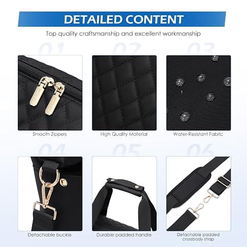 MDODO Travel Duffel Bag for Women Weekender Overnight Carry on Tote Duffle Bag Personal Item Bag with Shoe Compartment for Business,Trips,Travel,Sports,Gym,Yoga,Hospital, 3 Pcs Set, 43L,Black thumbnail 7