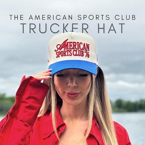 Vintage Sport Trucker Hat | Men & Women | Trendy Pickleball Golf Hats Men | American Cute Country Western | Cotton | Snapback thumbnail 4