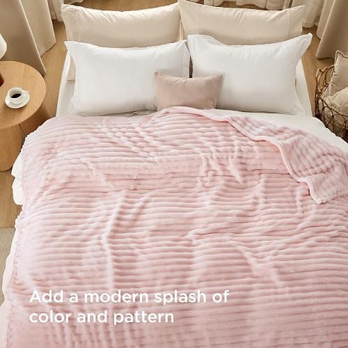 Bedsure Room Decor Full Blanket - Birthday Gifts for Women Men, Soft Fluffy Cozy Fuzzy Bed Blanket, Bedroom Decor Gifts for Him Her, 84X90'', Crystal Pink thumbnail 3