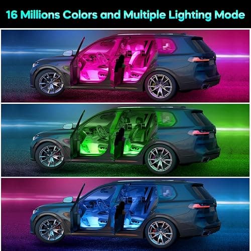 Winzwon Led Lights for Car Accessories Interior, Christmas Stocking Stuffers for Men Women Teen Girls, White Elephant Gifts for Adults, APP Control with USB Port Color Change Lights for Truck Decor thumbnail 3