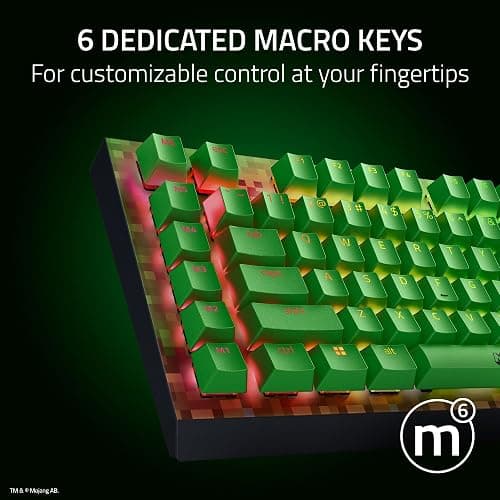 Razer BlackWidow V4 X Mechanical Gaming Keyboard: Green Switches Tactile & Clicky - 6 Macro Keys - Chroma RGB - Doubleshot ABS Keycaps - Sound Dampening & Stabilizers - Minecraft Edition thumbnail 5