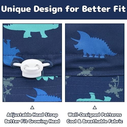 Baby Sun Hat Baby Boy Hats Toddler Hat UPF 50+ Bucket Hat for Baby Girls Infant Beach Hat with Wide Brim Kids Caps - 0-6 Months - Navy With Green Blue Dinosaurs thumbnail 4