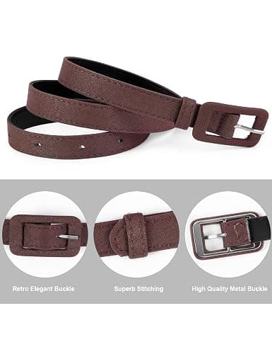 MUXXN Womens Belt- Solid Color Basic Belt for Casual Formal Dress or Jeans thumbnail 3
