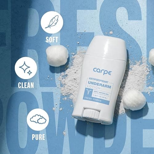 Carpe Deodorant and Antiperspirant for Women and Men, Clinical strength with Fresh Powder scent, Combat excessive sweating, Great for hyperhidrosis (Pack of 2) thumbnail 4