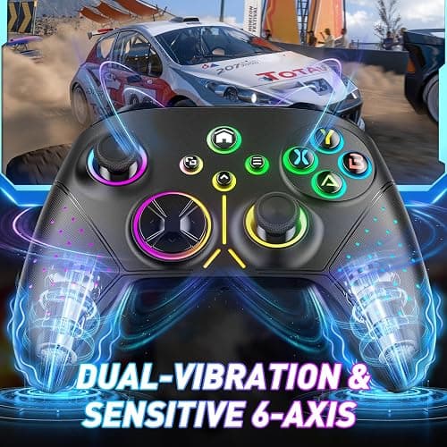 Gamrombo 【Upgraded Wireless Controller Replacement for Controller with 8 Colors RGB Lighting for One, Series X|S, One S|X Gampad with RGB Light/Marco/Audio Jack - Need to Upgrade thumbnail 4