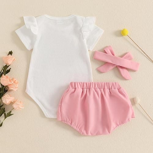 Mubineo Baby Girl Clothes Summer Outfits Cute Flower Romper Ruffle Skirt Shorts Skort Newborn Outfit Bodysuit Sets thumbnail 4