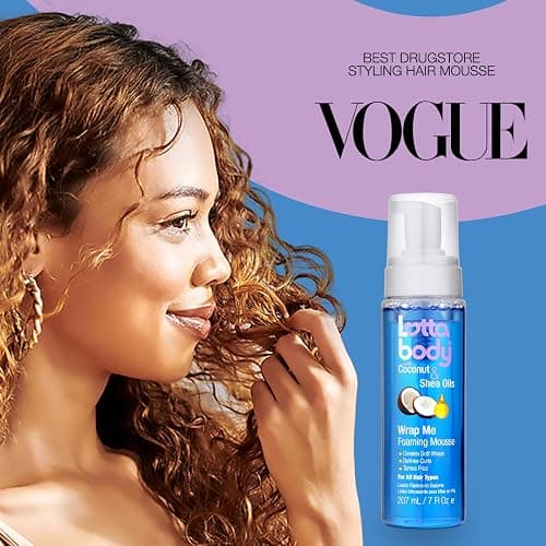 Lottabody Wrap Me Foaming Mousse with Coconut & Shea Oils, Lightweight Moisture-Rich Curl-Defining & Frizz-Control Styling Mousse for Natural Curly, Coily & Relaxed Hair, 7 oz thumbnail 6