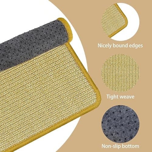 DYAUS Bunny Scratch Pads, Natural Sisal Rabbit Scratching Mats for Claws and Teeth Care, Indoor Bunny Chew Toys Bunny Bed for Biting Sleeping Nesting (3PCS, 16x12in) thumbnail 4