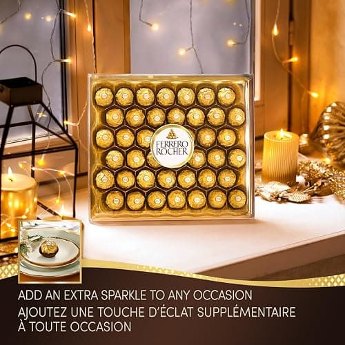 FERRERO ROCHER Fine Hazelnut Milk Chocolate Gift Box; 48 Count; Ideal Hostess Gift; 600g thumbnail 10