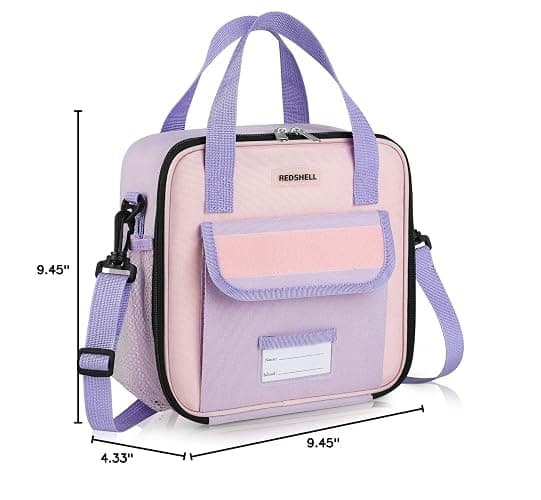 REDSHELL Lunch Box Kids, Large Insulated Lunch Bag for Girls, Purple | Tactical Style, Cooler Lunchbag, Square Toddler Lunchbox, School & Daycare, Lunch Tote, Water Bottle Holder, Adjustable Strap thumbnail 2