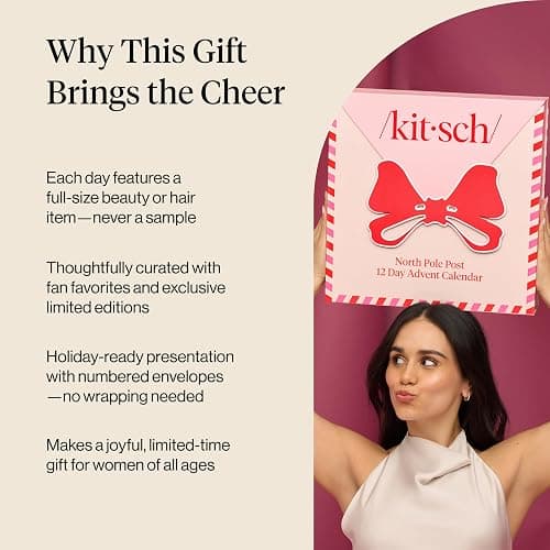 Kitsch Holiday Advent Calendar – Christmas Advent Calendar 2025 with Full-Size Hair Accessories & Beauty Essentials – Festive Self Care Gifts for Women, Limited Edition Christmas Gifts thumbnail 6