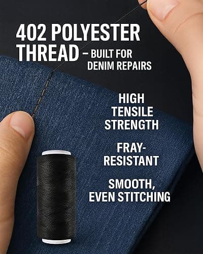 Vellostar Sewing Kit for Adults & Beginners – Portable Needle & Thread Travel Kit w/ 24 Thread Colors, Needles, Scissors & Tape Measure for Emergency Clothing Repairs, Buttons, Hemming & Home Mending thumbnail 7