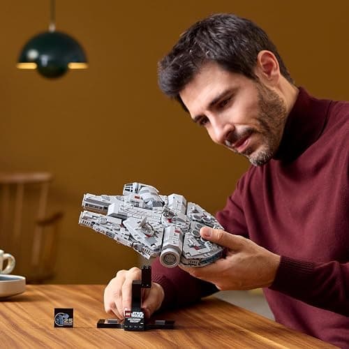 LEGO Star Wars 75375 Millenium Falcon - Collectible Starship Building Set for Adults - incl. a Display Stand & Nameplate for Fun Desk Decor - Gift for A New Hope Fans thumbnail 8