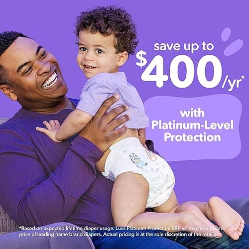 Luvs Size 1 Baby Diapers, Platinum Protection Bluey Diapers for Day & Night, Size 1, 294 Count (Packaging May Vary) thumbnail 4
