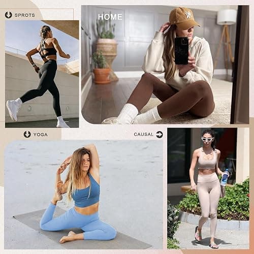 DHSO High Waisted Leggings for Women – Tummy Control Soft Workout Yoga Pants Gym Leggings, Stretchy & Slim Fit thumbnail 6