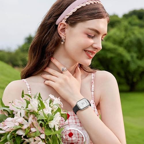 SNBLK 6 Pack Floral Engraved Bands Compatible with Apple Watch Bands 40mm 41mm 42mm 38mm 44mm 45mm 46mm 49mm Women Men, Silicone Flower Pattern Strap for iWatch Series 11 10 Se Ultra 9 8 7 6 5 4 3 2 1 thumbnail 7