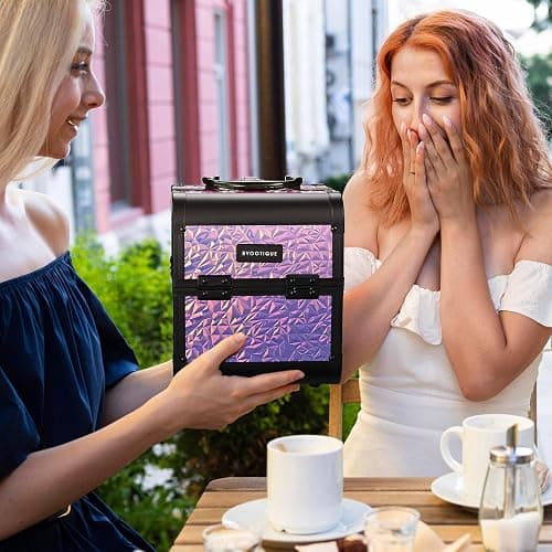 BYOOTIQUE Pink Rolling Manicure Table with Storage Protable Nail Station Kit with Makeup Train Case Cosmetic Organizer for Beauty Salon Barbershop Manicurist thumbnail 8