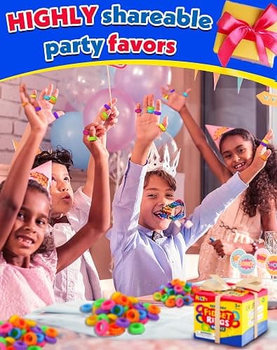 KLT Fidget Toys Bulk for Kids: 100pcs Textured Fidget Ring - Classroom Treasure Box Prize Quiet - Sensory Toys for Autism Stress Relief - Easter Basket Stuffers Bulk Kids Party Favors thumbnail 4