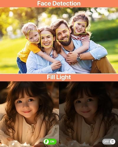 Digital Camera 1080P, 44MP FHD Compact Digital Camera, 16X Digital Zoom Portable Photo Camera with 2.4" LCD Screen, 1 Battery, Vlogging Camera for Kids, Beginners, Teens, Students-Black (No SD Card) thumbnail 3