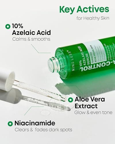 Nineless 10% Azelaic Acid Serum with Snail Mucin & Centella - Redness Relief & Dark Spot Corrector for Face - Potent Soothing Formula for Acne-Prone Skin - K-Beauty Skin Care, 1.01 fl.oz thumbnail 3