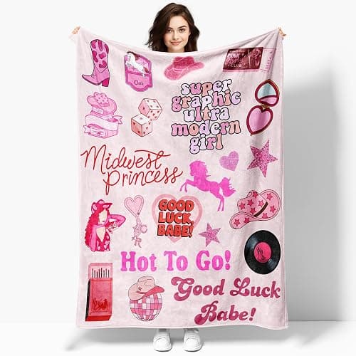 50"x 40" Pink Music Pony's Singer Throw Blanket, Chappell Gifts for Girls Fans Women, Soft Blankets All Seasons, Plush Cozy Lightweight Flannel Quilts for Bedroom Sofa Couch Living Room - Image 1