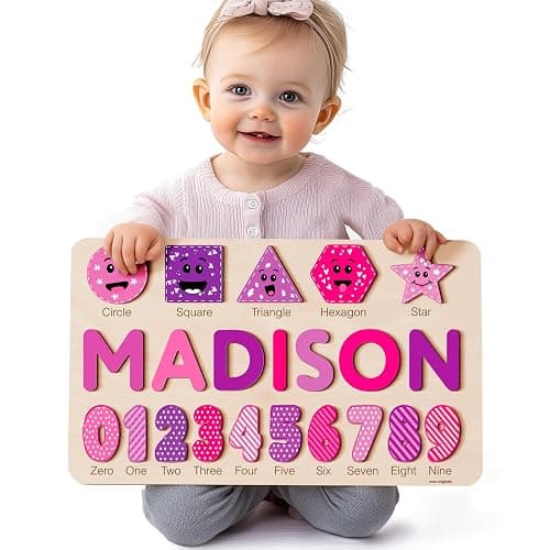 Wood Name Puzzle, Kid Gifts, Toddlers Name Puzzle, Baby Boy and Girl Gift, Toddler Gifts, Birthday Gift, Toddler Toy, Baby Toy, Montessori, Custom Blocks thumbnail 2