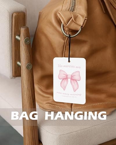 EKGJW Christian Preppy Pink Cologne Car Air Freshener 4 Pcs, Coquette Pink Bow Cherry Floral Bible Verse Hanging Air Freshener for Cars Bathroom Dorm Books Decor, Cute Accessories Gifts for Women thumbnail 6