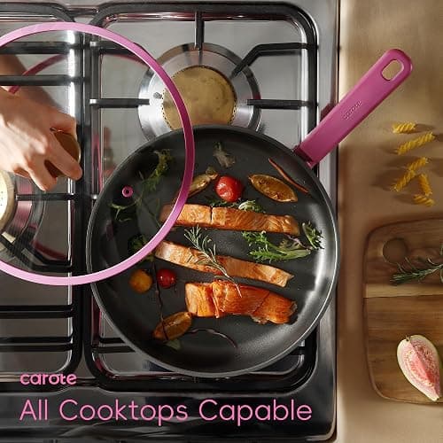 CAROTE Non Stick Pots and Pans Set, Cookware Sets Nonstick, Kitchen Cooking Set with Stay-Cool Handles,with Silicone Tools and Pot Protectors,17 Piece thumbnail 6